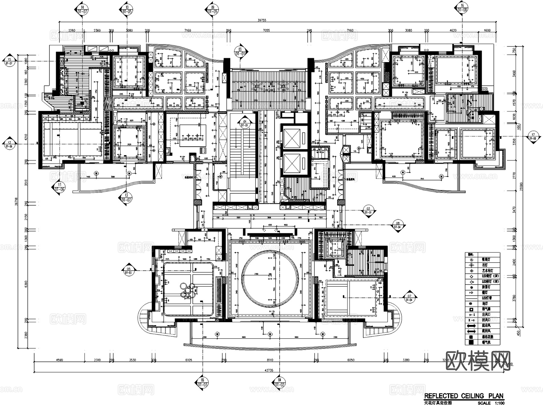 深圳莲塘梧桐山18E户型私宅室内家装CAD施工图整套cad施工图