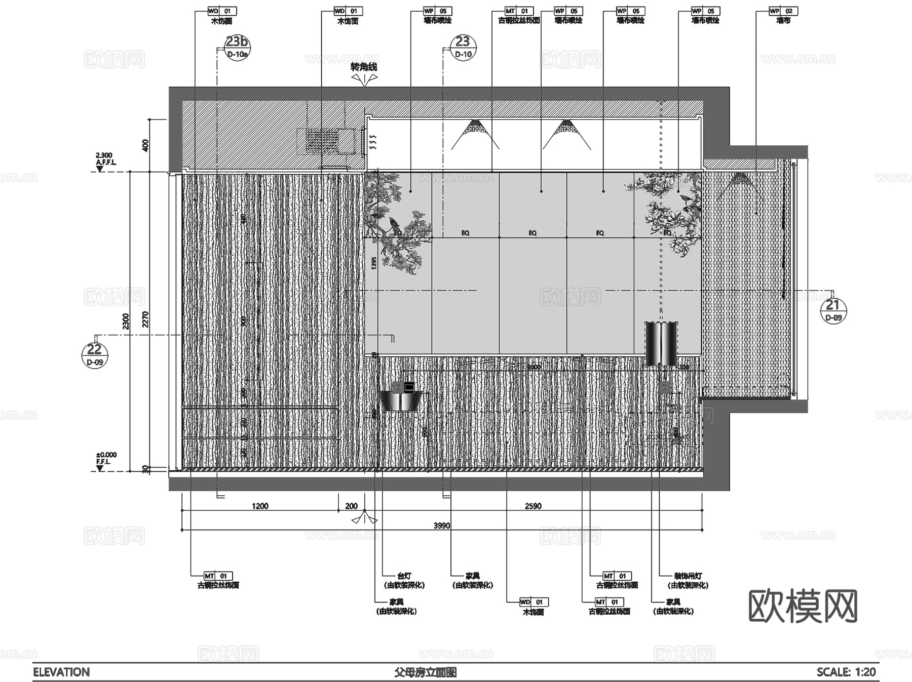 宝能贵州双龙科技城135㎡样板房室内家装CAD施工图整套cad施工图