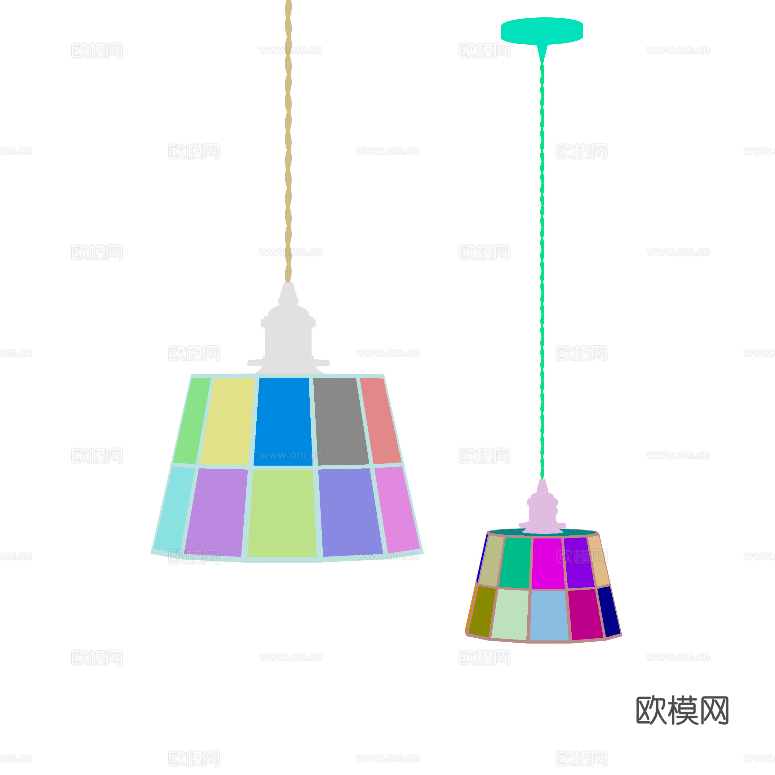 中古风吊灯 美式复古床头吊灯 餐厅咖啡厅吧台吊灯3d模型
