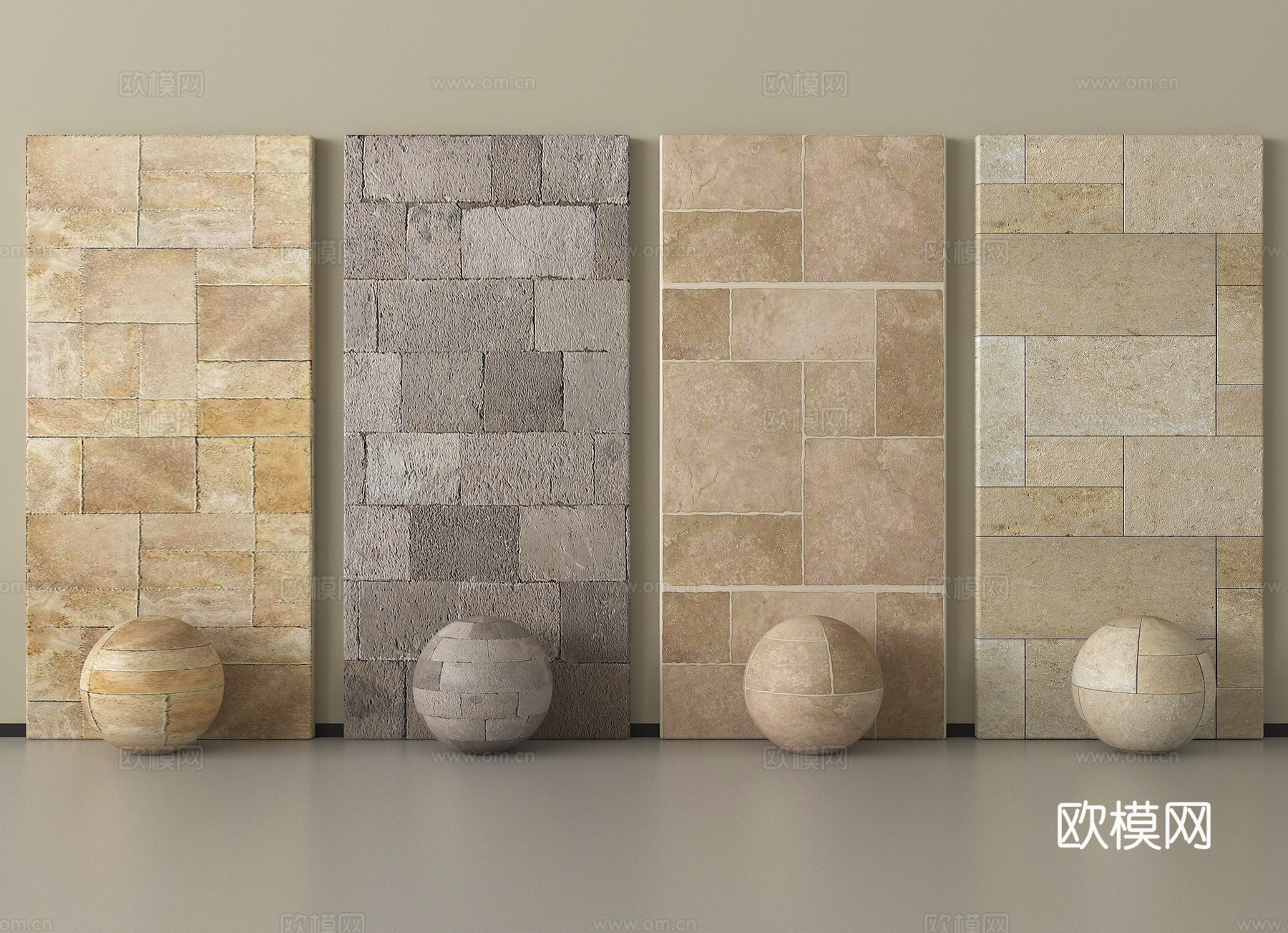 现代仿古砖 地砖 仿古墙砖3d模型下载