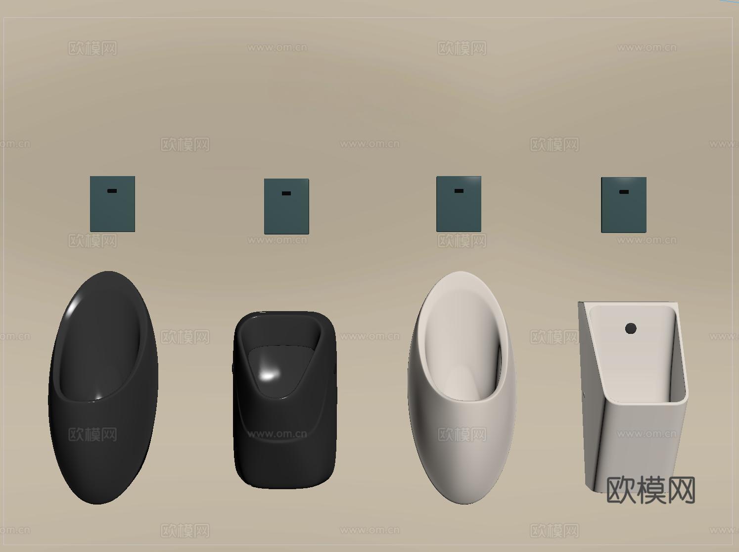 现代小便池 小便器 小便斗su模型