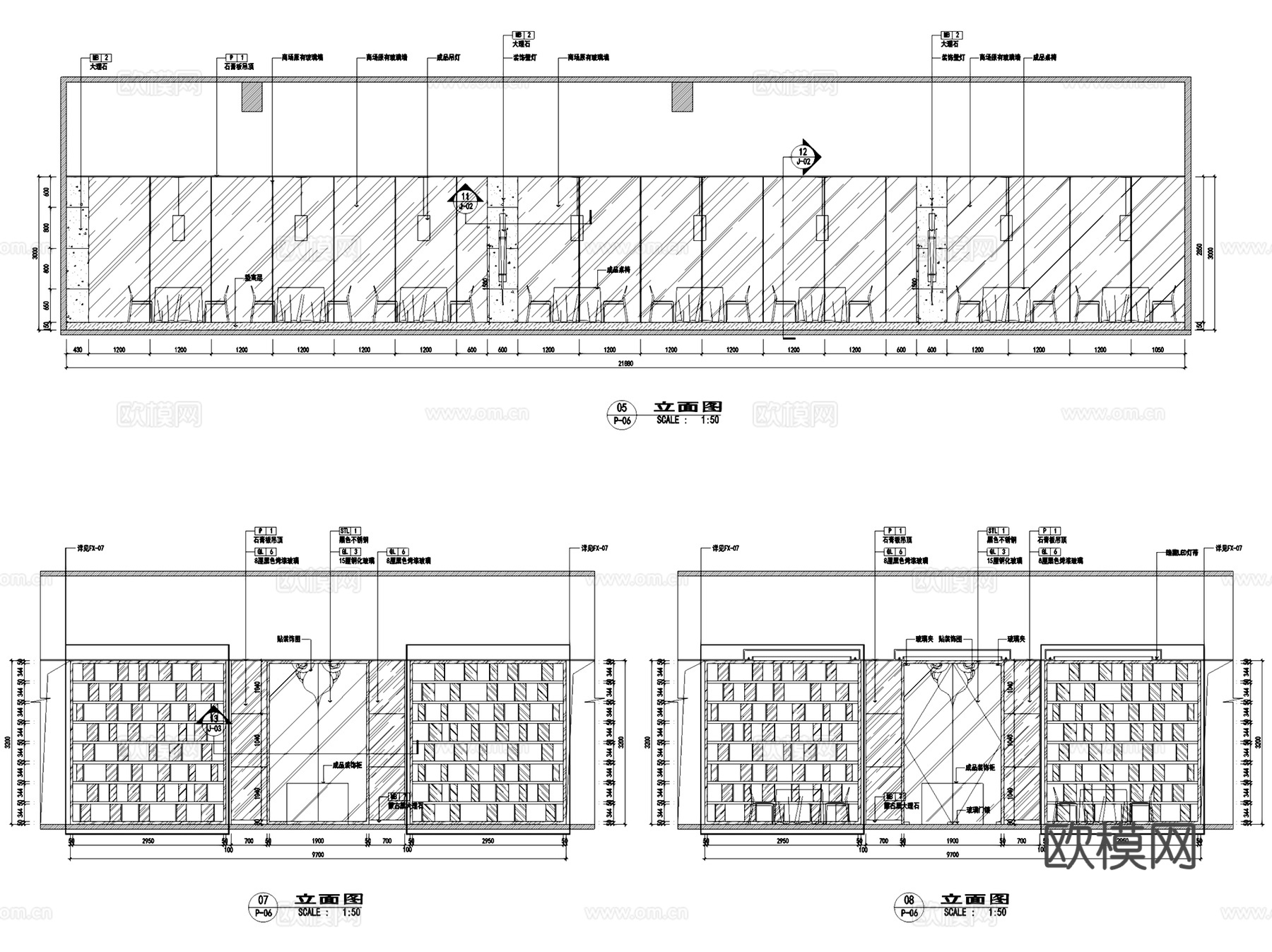 中式滇味彩云餐厅室内工装CAD施工图整套cad施工图