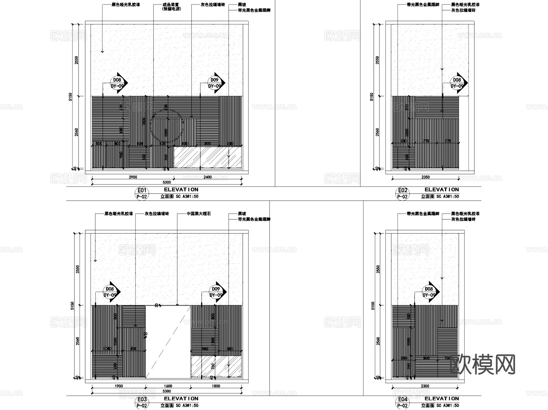 武汉一风围炉鱼生餐厅室内工装CAD施工图整套cad施工图