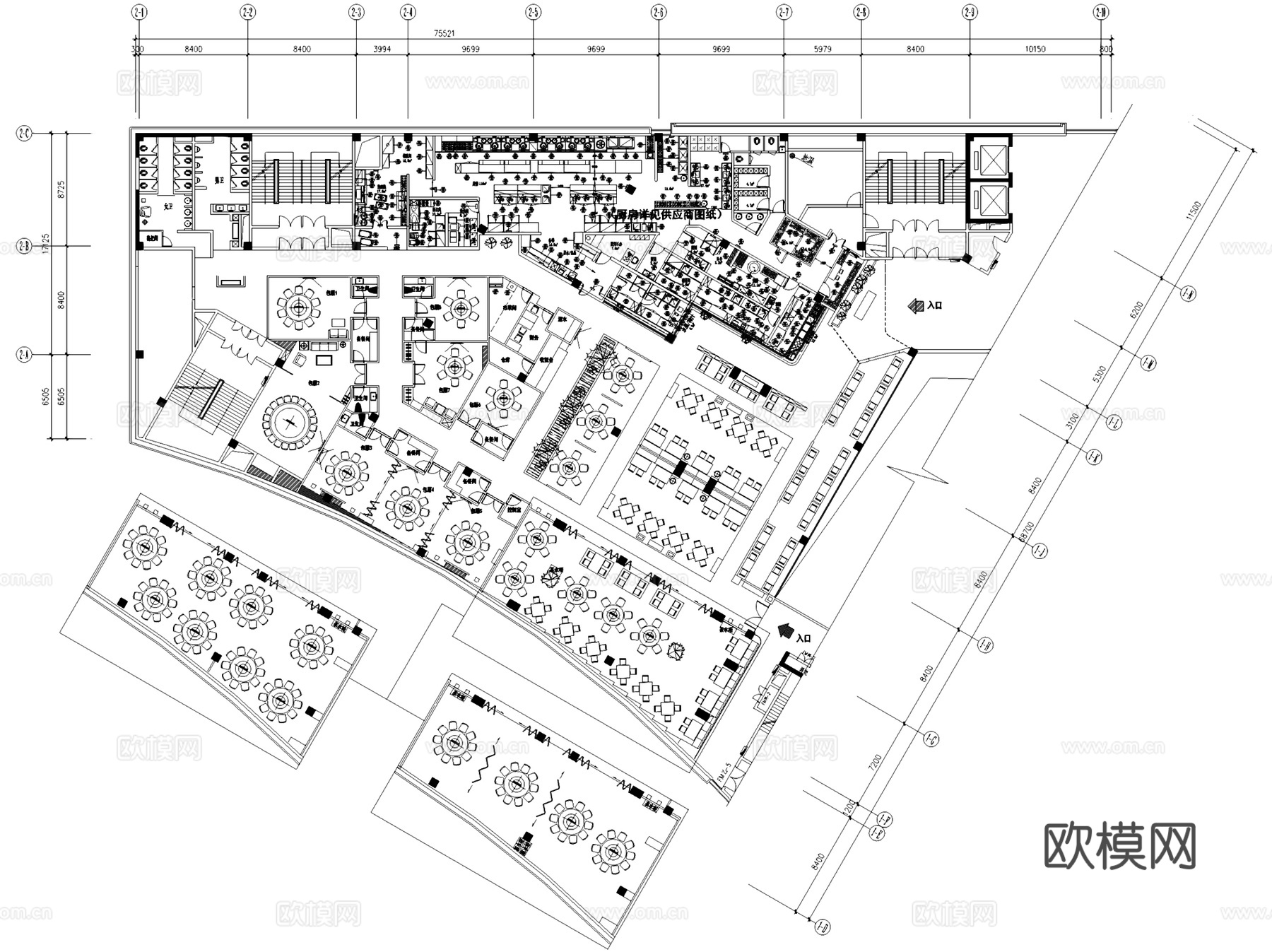 中式滇味彩云餐厅室内工装CAD施工图整套cad施工图