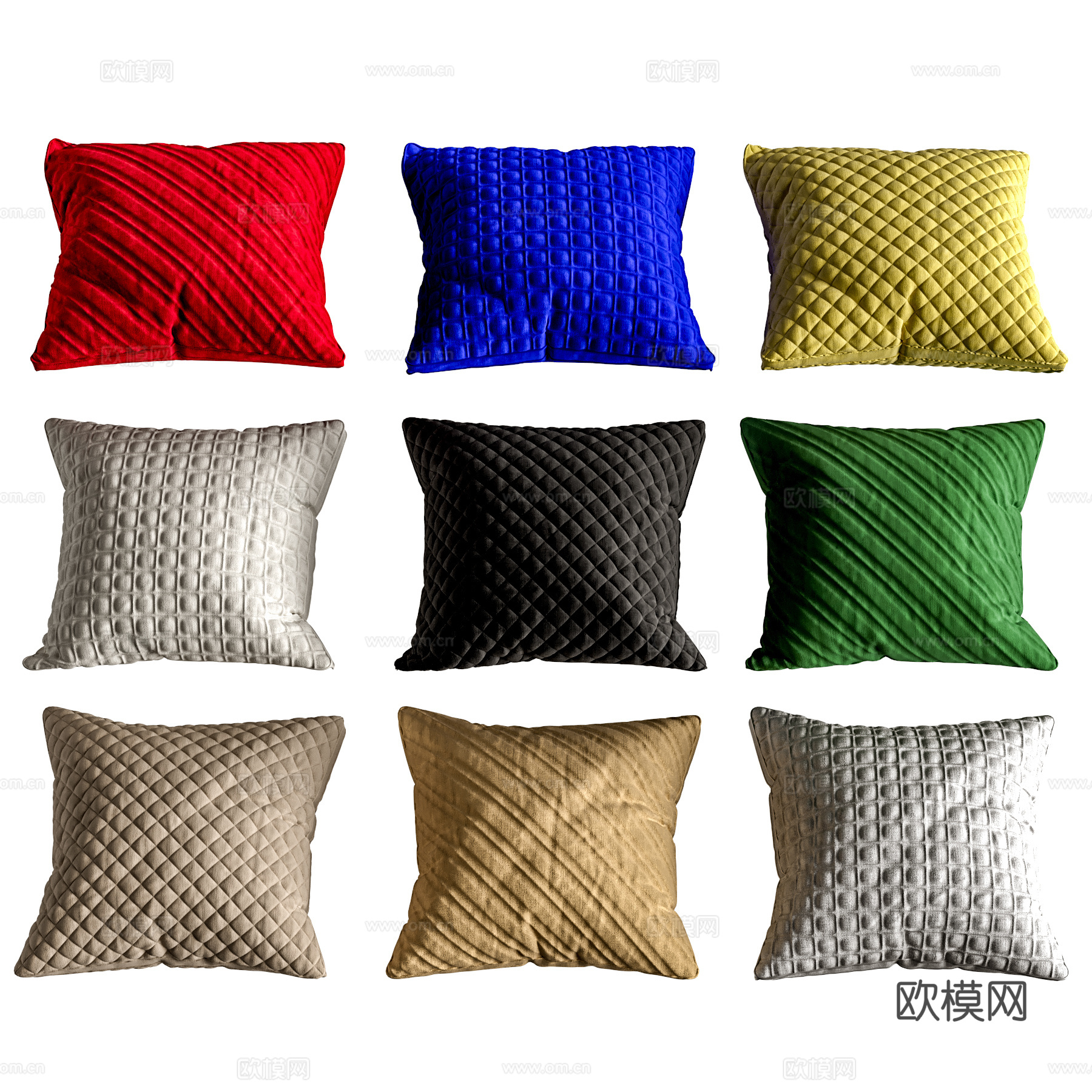 造型抱枕 方形抱枕 沙发抱枕 布艺抱枕3d模型下载