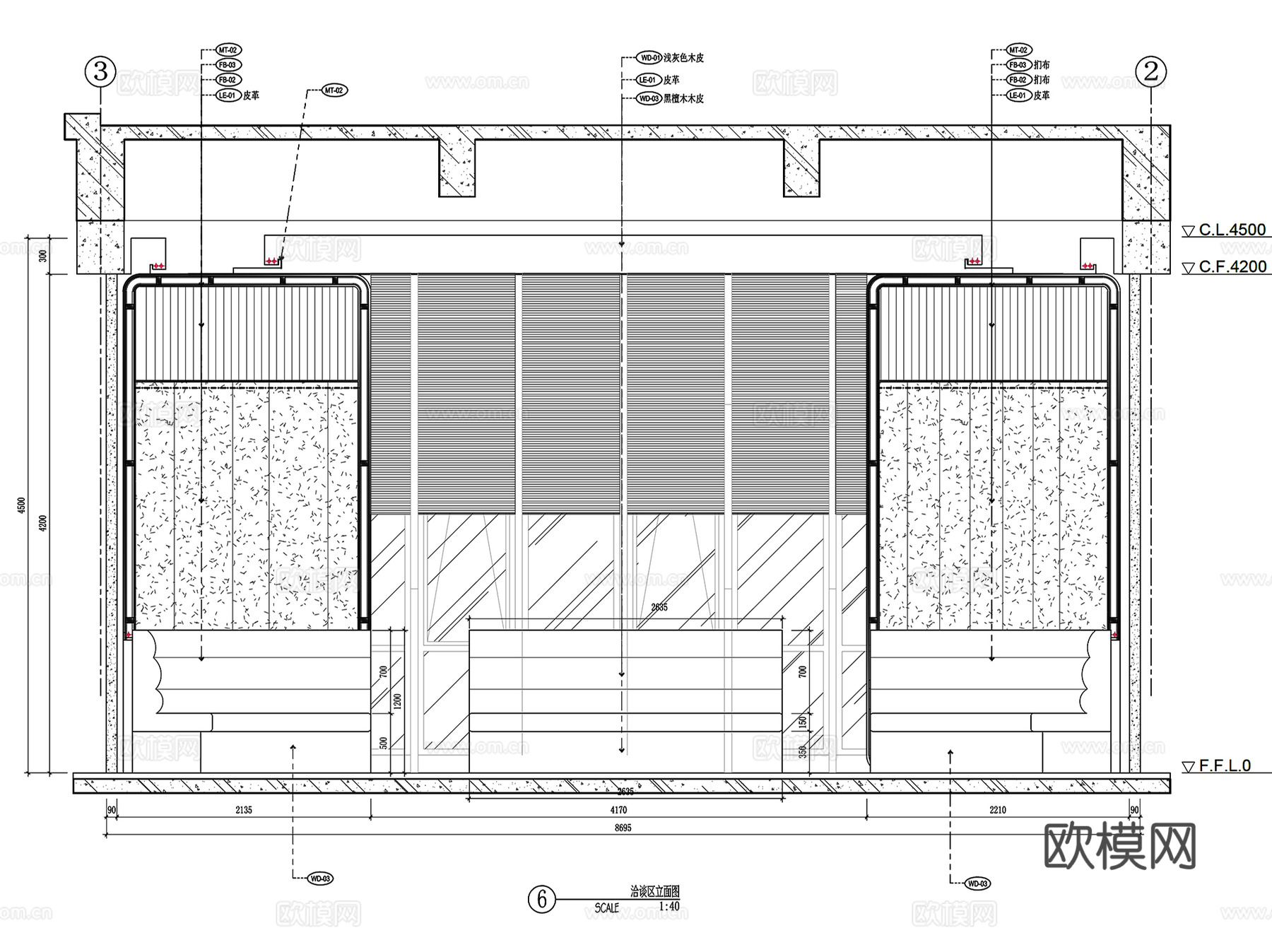 北京房山邻里售楼处室内装饰CAD施工图全套+文本cad施工图