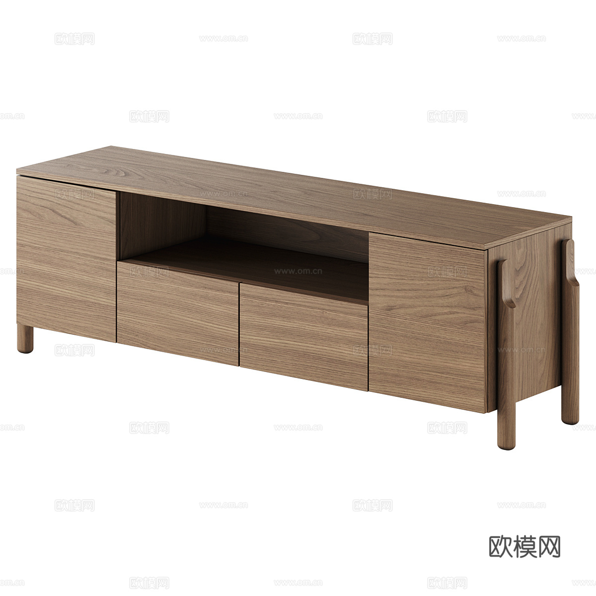 北欧简约电视柜 电视柜 矮柜 装饰柜 木质柜子3d模型下载