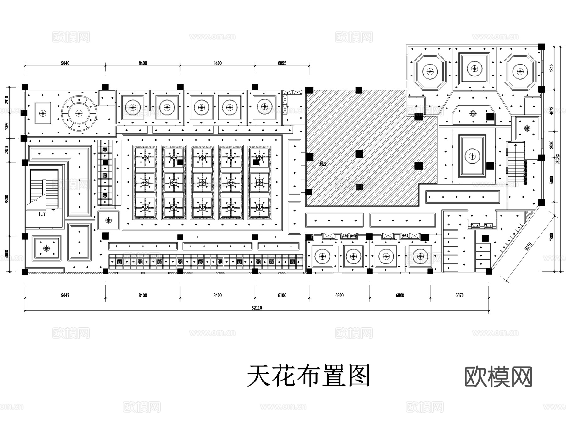 新中式中餐厅室内工装CAD施工图+3Dmax模型cad施工图