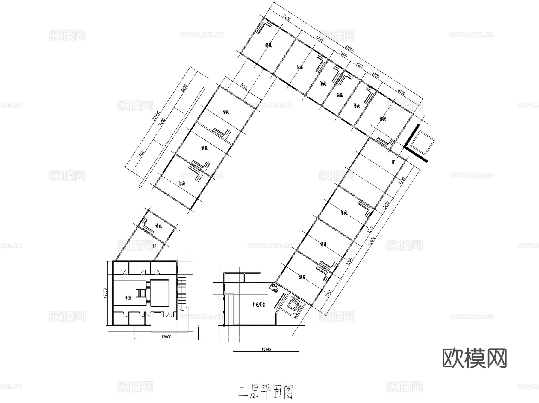 旅游度假商业会所综合体建筑CAD施工图+SU素模cad施工图
