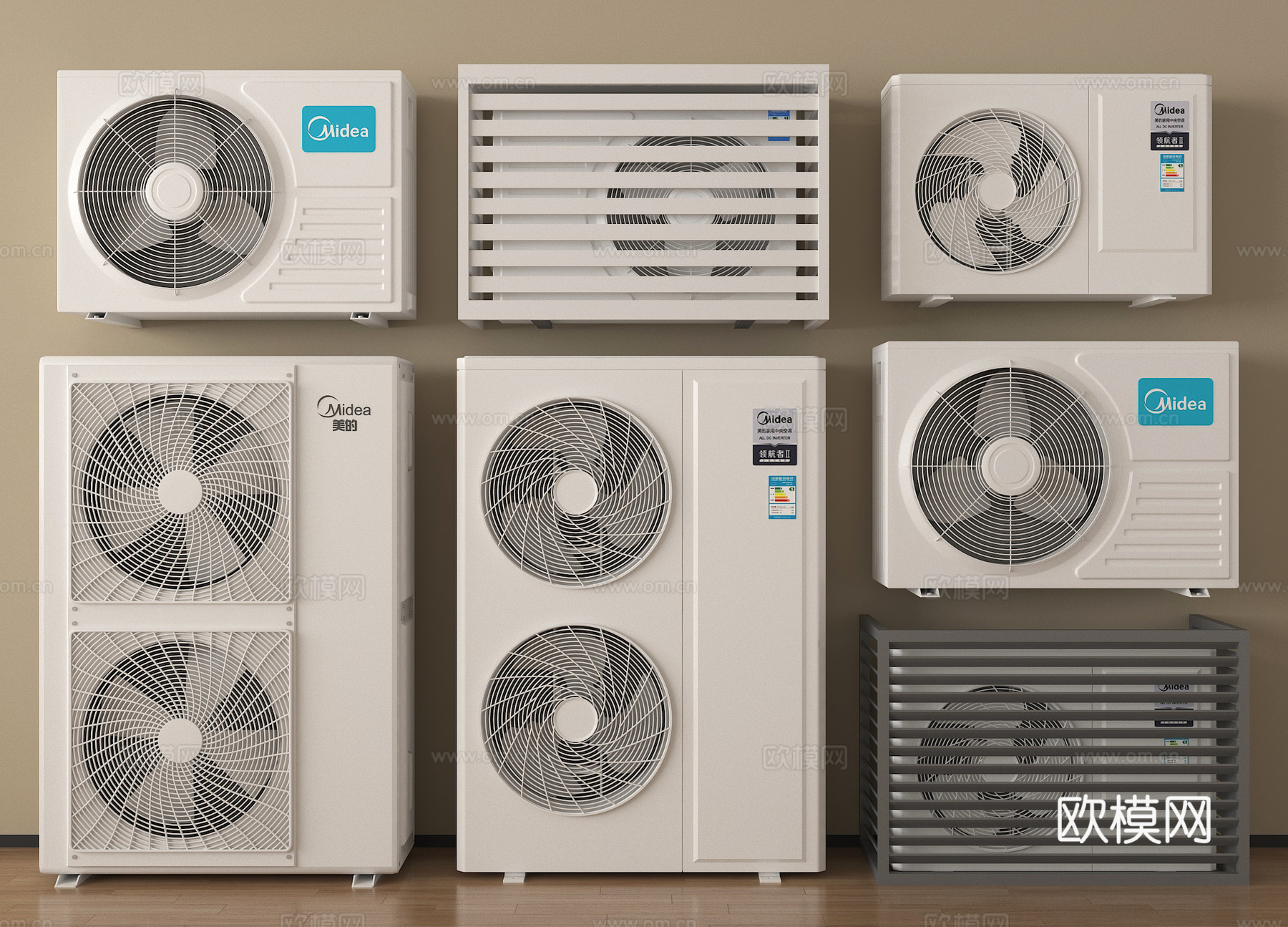 现代空调外机 空调压缩机 外机保护罩3d模型下载