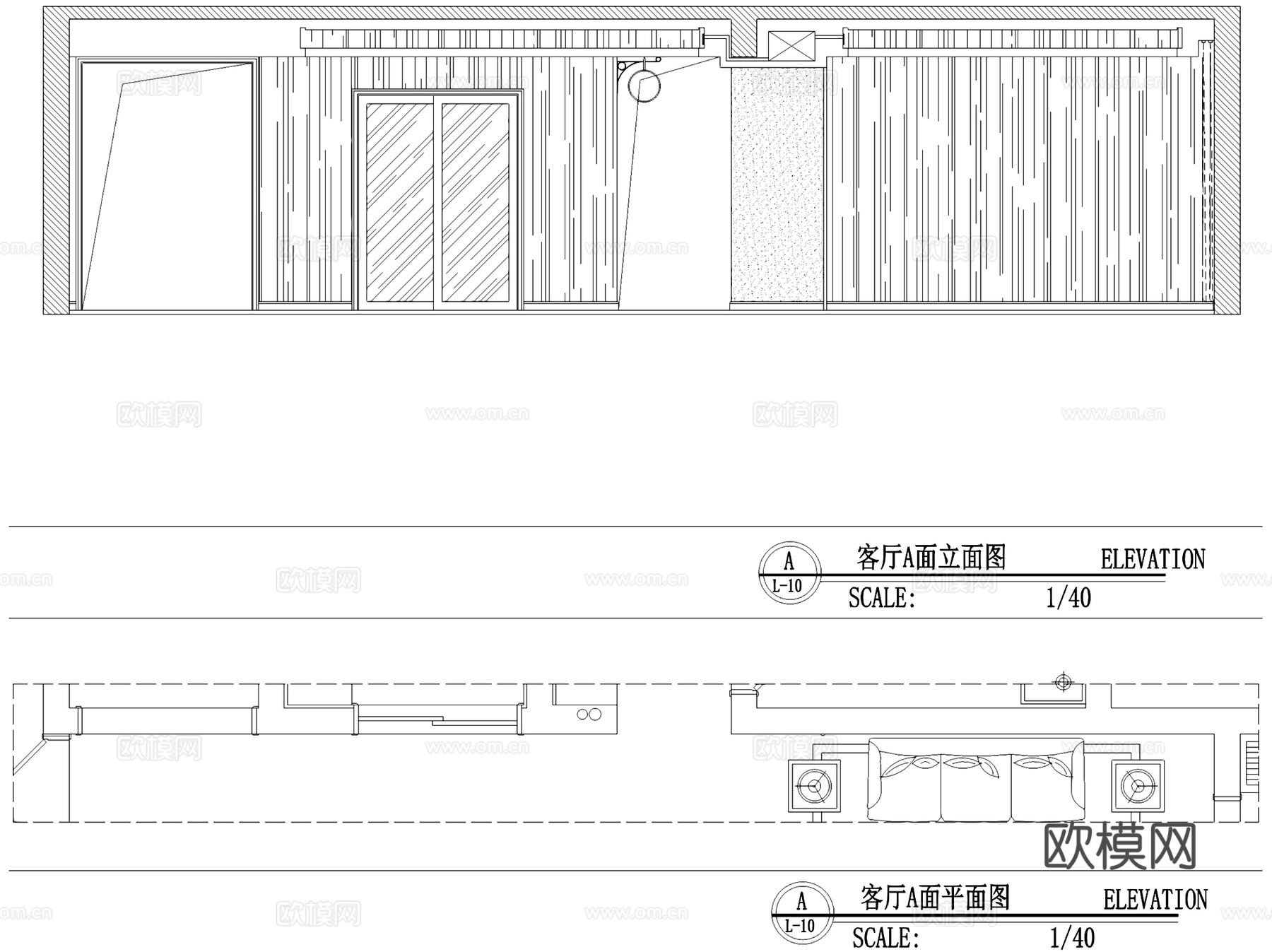 北欧风三室两厅私宅室内家装CAD施工图cad施工图