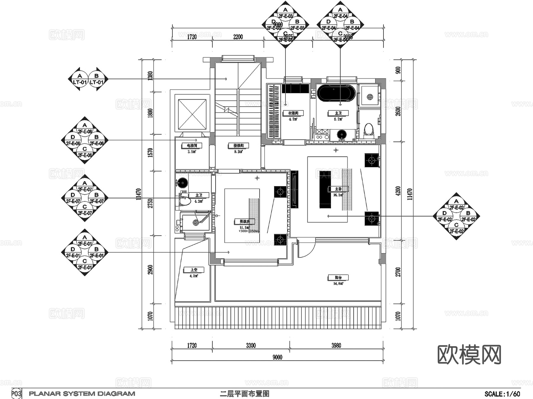 德信玉环西湖云庄新中式186三层别墅室内家装CAD施工图整套cad施工图