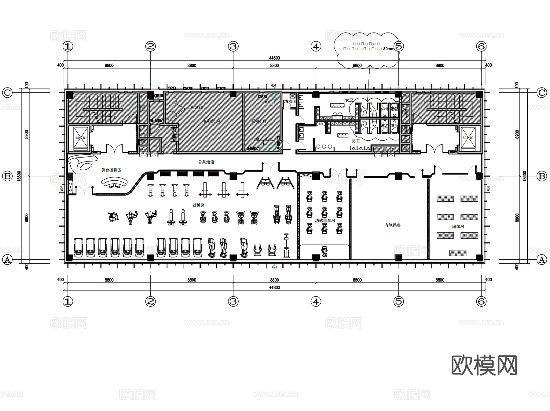 北京房山邻里售楼处室内装饰CAD施工图全套+文本cad施工图