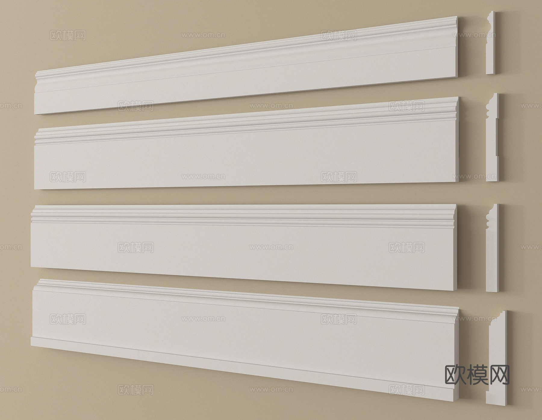 现代踢脚线 角线 腰线3d模型下载