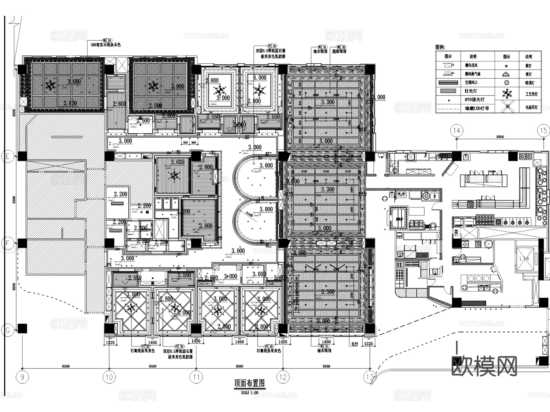 新荣记上海店海鲜餐厅室内工装CAD施工图整套cad施工图