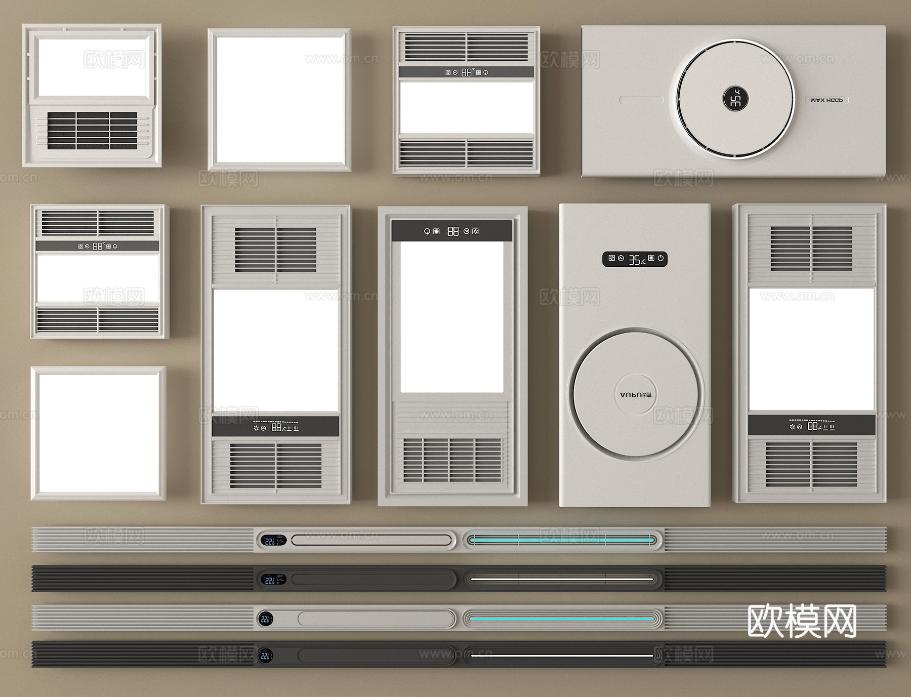 现代浴霸 风暖机 集成浴霸 排风取暖器 线型浴霸3d模型下载