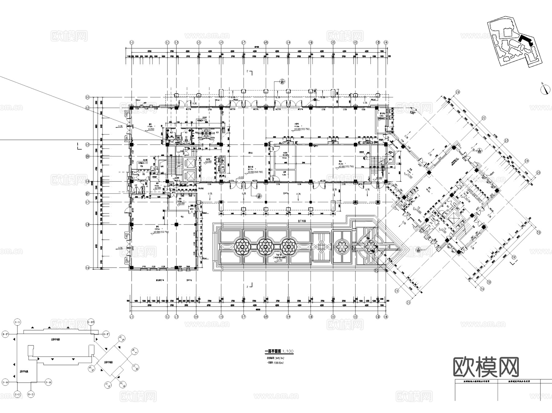 汉中兴元生态旅游示范区汉文化商业街建筑CAD施工图整套cad施工图