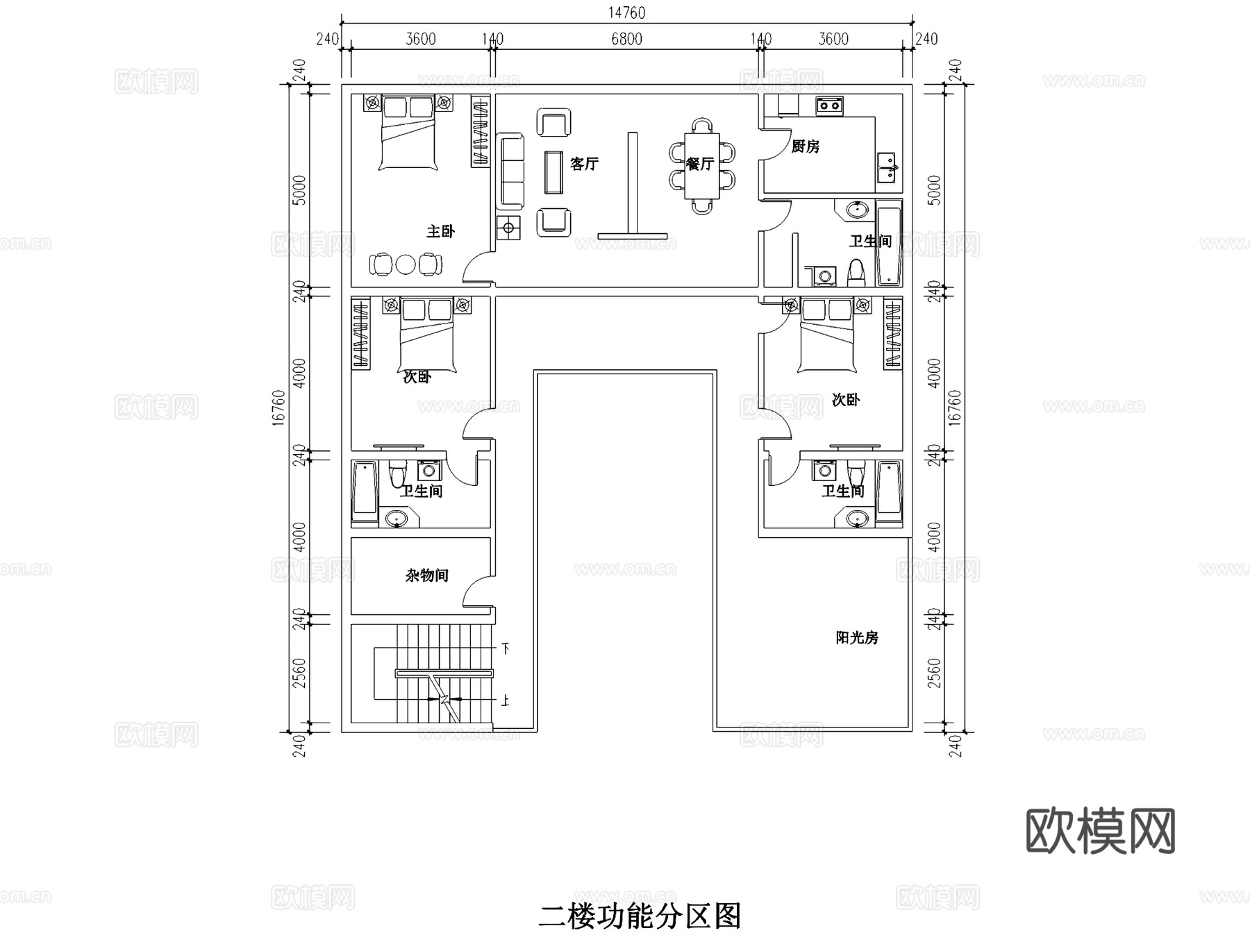 新中式农家乐民宿室内工装平面CAD施工图+建筑SU模型cad施工图