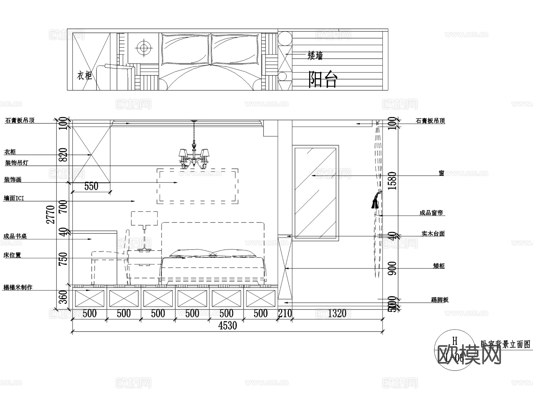 宝祥苑14#401一室两厅一卫室内家装CAD施工图cad施工图