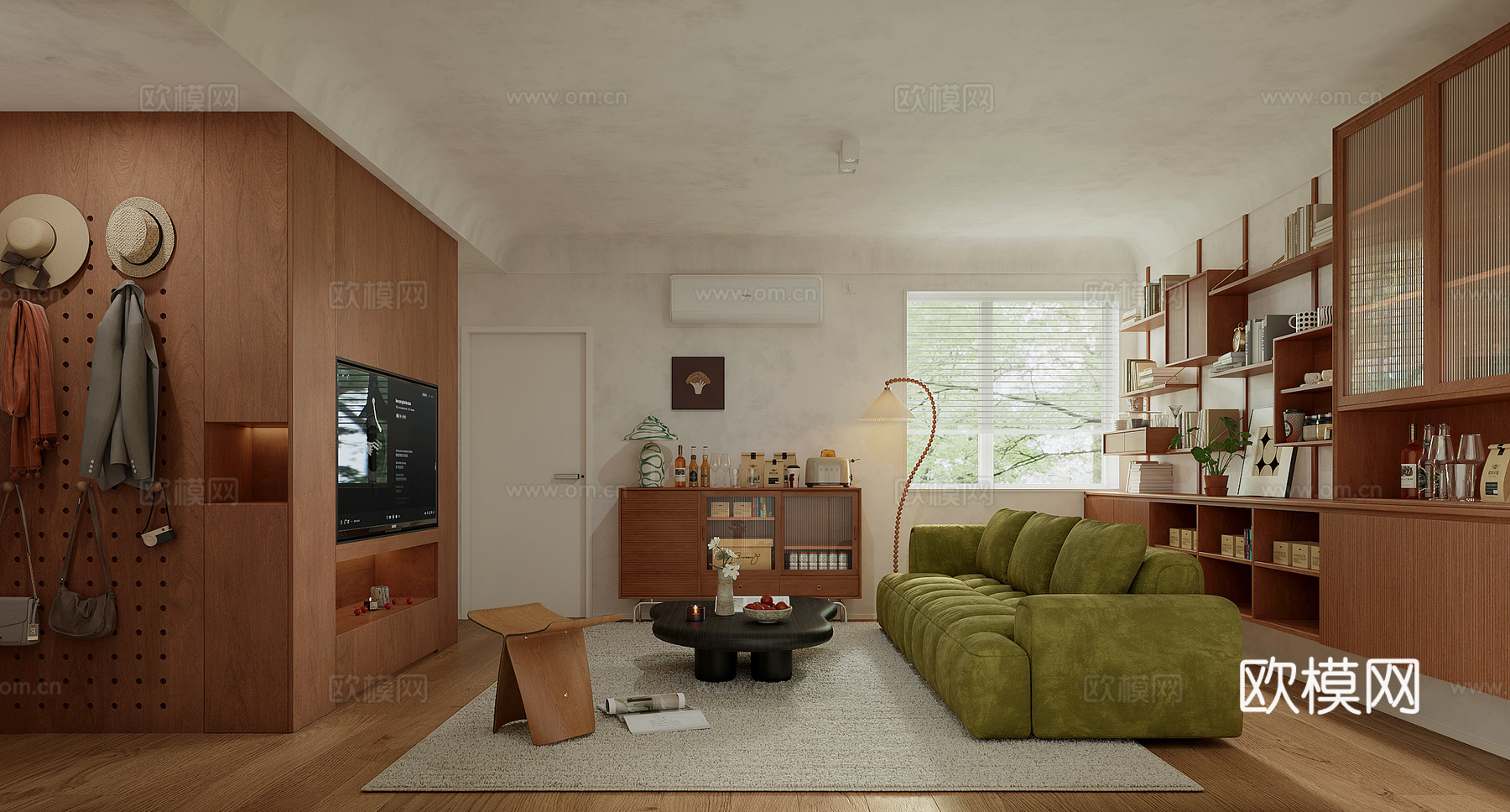 中古风客餐厅3d模型下载（渲染图1）