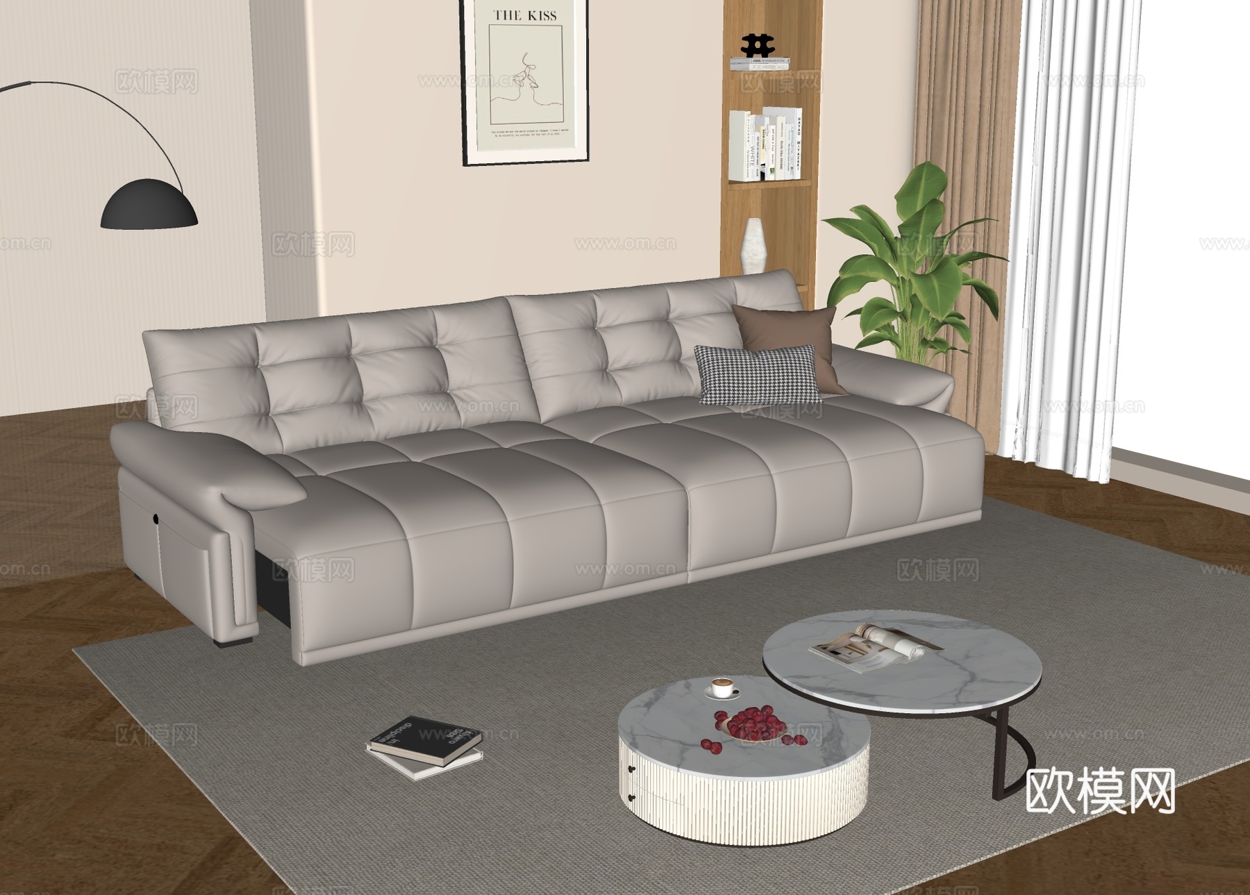 现代沙发床su模型