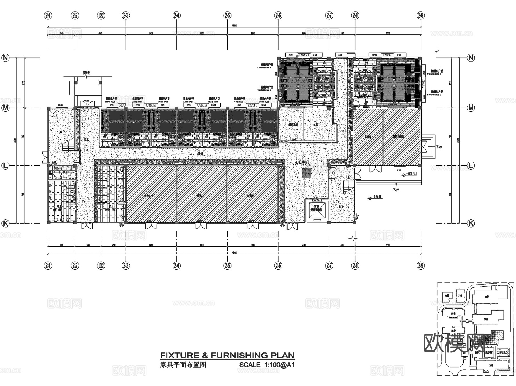华安精品文化中式主题酒店室内工装CAD施工图整套cad施工图