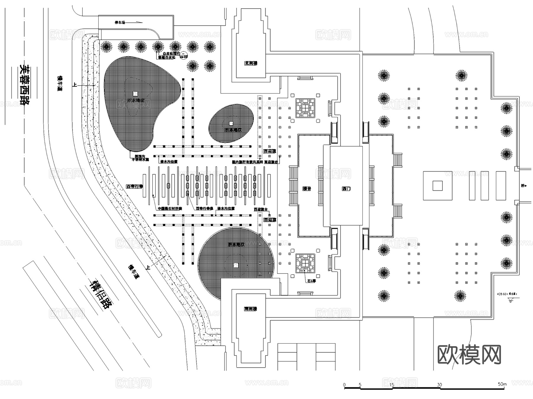 长安大唐芙蓉园建筑规划CAD施工图cad施工图