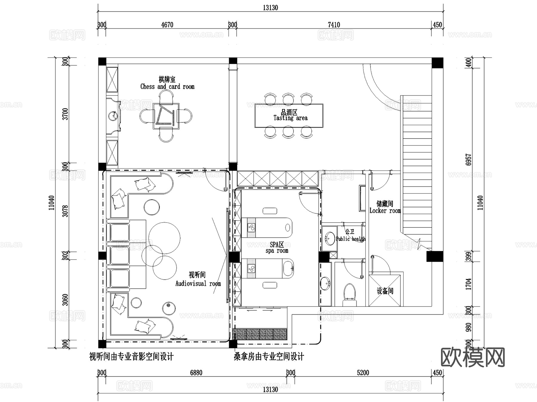 成都麓山国际二层别墅室内家装CAD施工图+3Dmax模型cad施工图