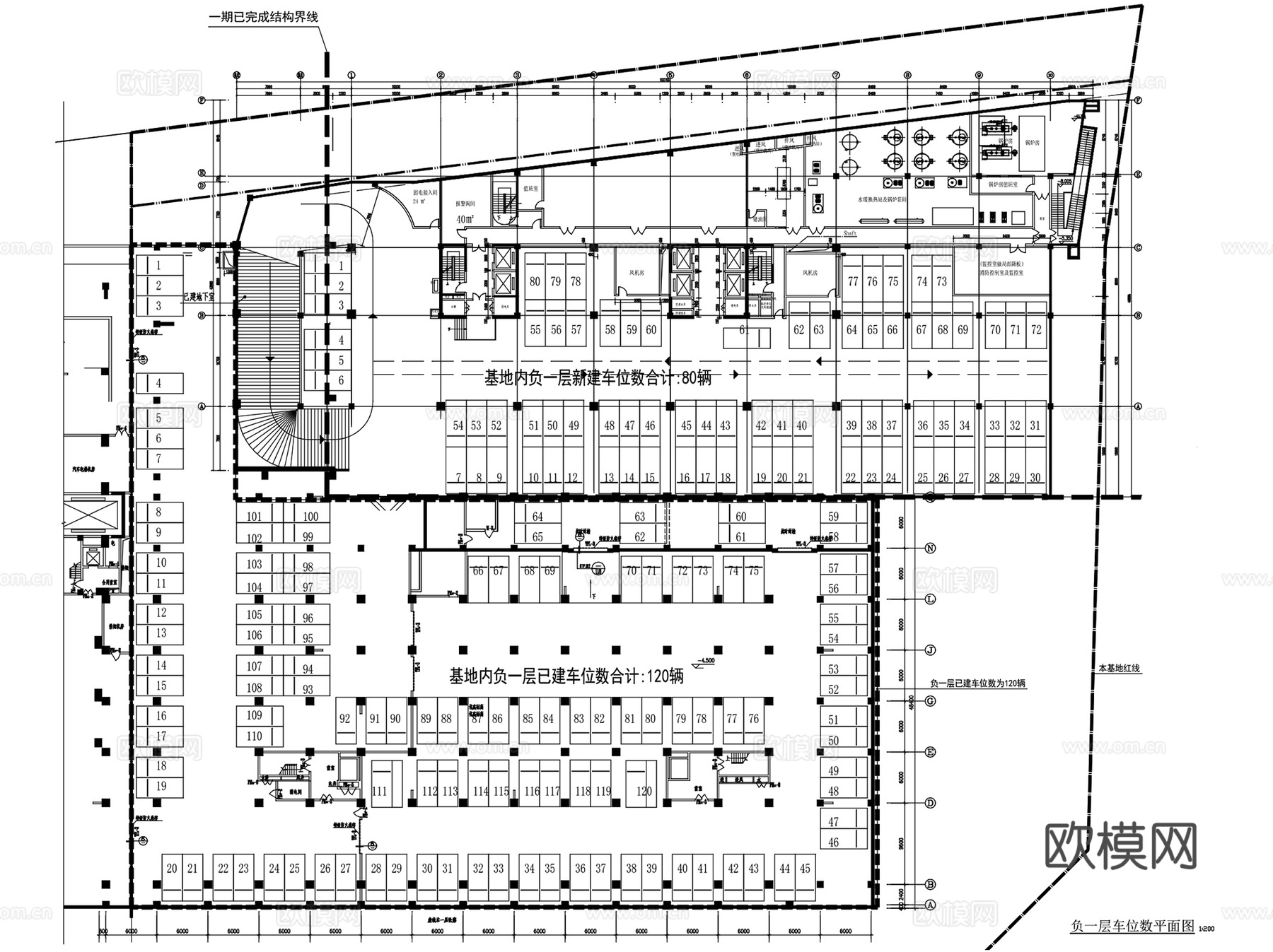 停车场地下车库停车楼建筑CAD施工图集 20套cad施工图