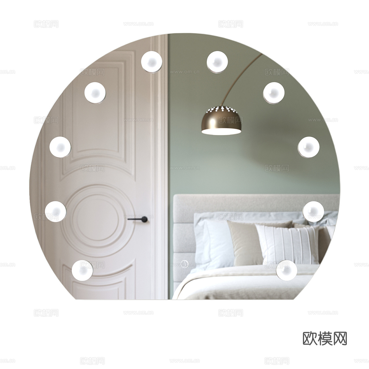 现代简约镜子 镜子 简约镜子 圆形镜子 装饰镜子3d模型下载