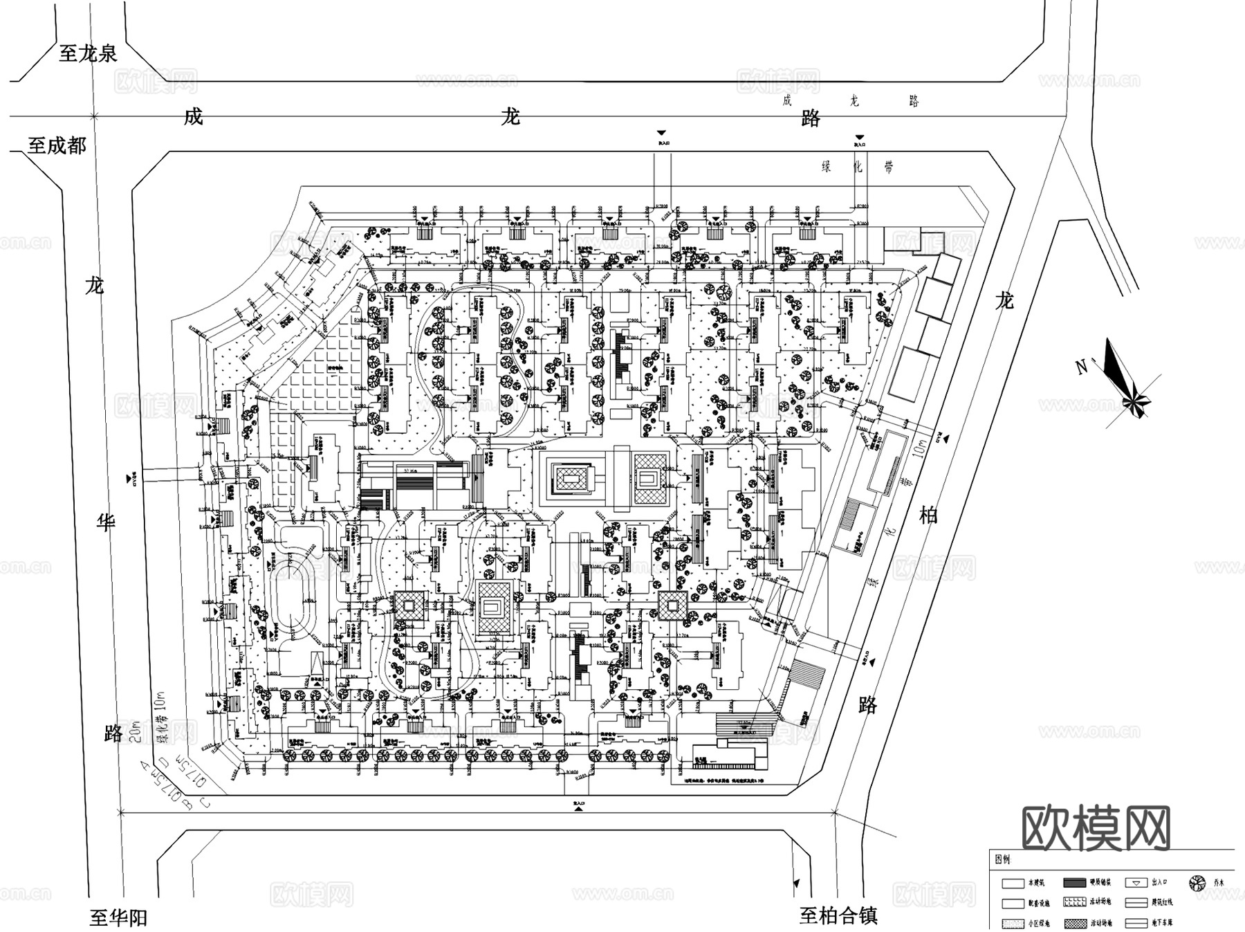 龙泉驿区居住区小高层建筑CAD施工图集cad施工图