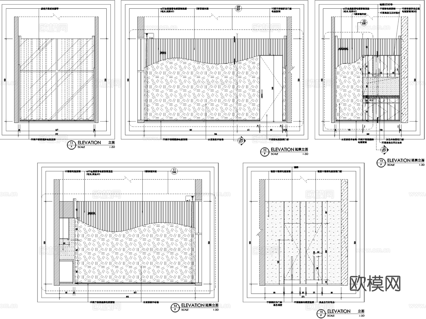 无锡湖滨商业街椒艳干锅料理餐厅室内工装CAD施工图cad施工图