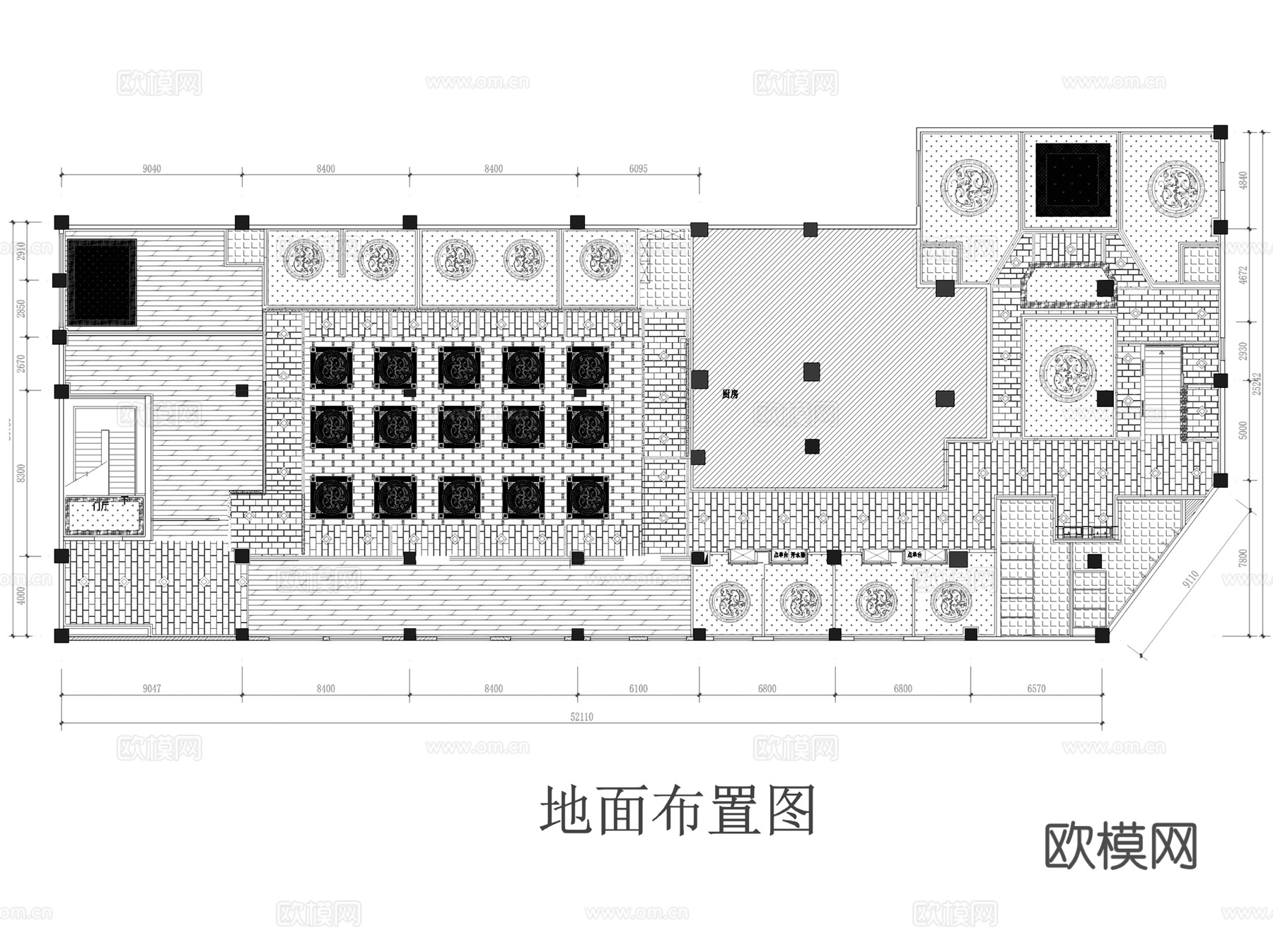 新中式中餐厅室内工装CAD施工图+3Dmax模型cad施工图