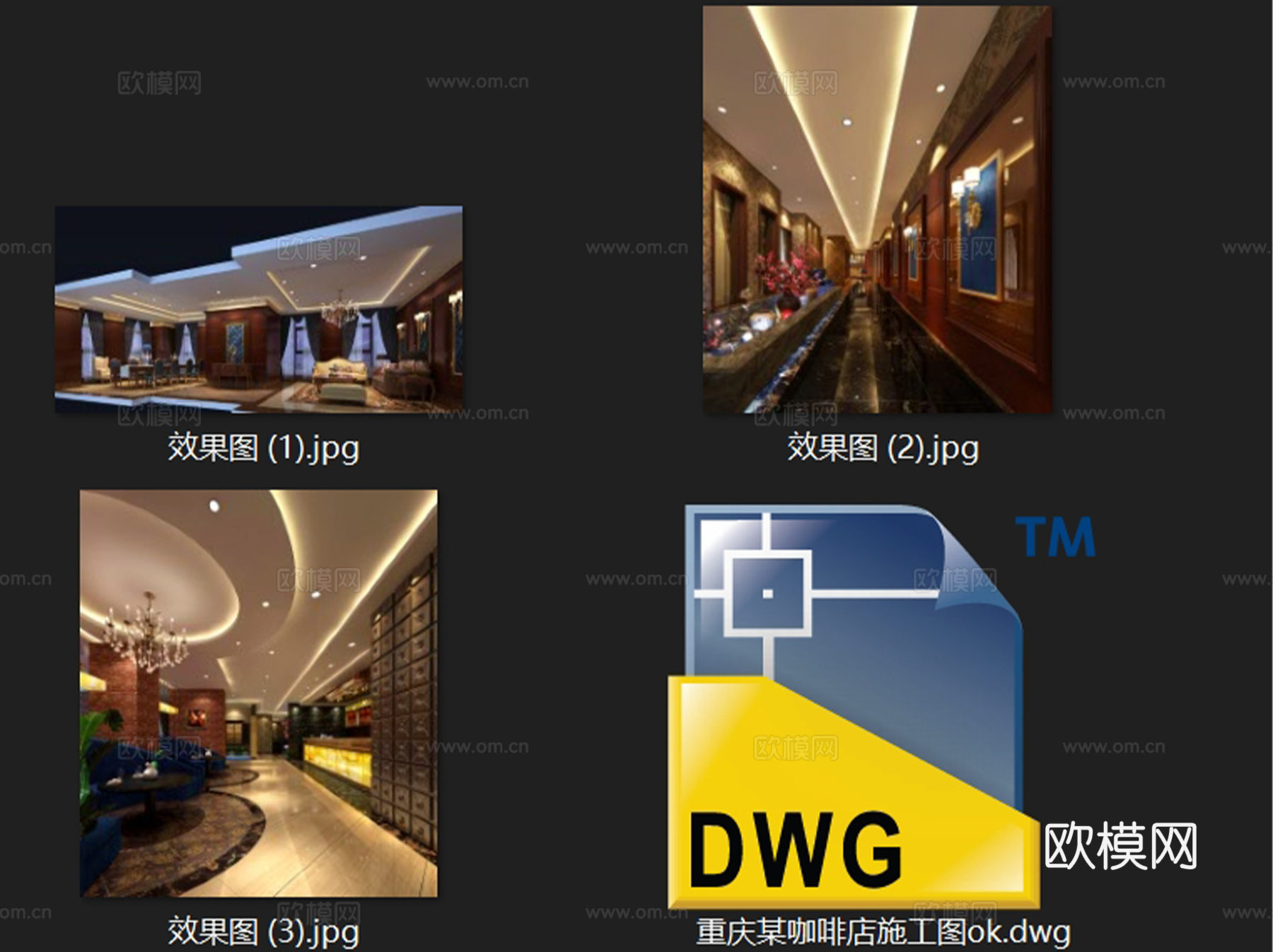 重庆欧式西餐厅室内工装CAD施工图整套cad施工图