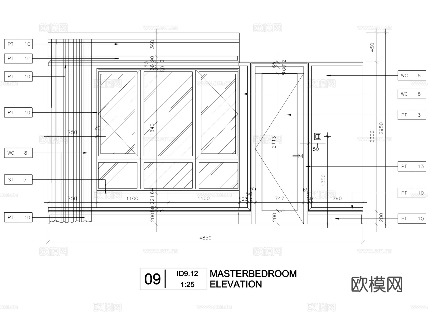 大冲住宅发展二期两室两厅两卫室内家装CAD施工图cad施工图