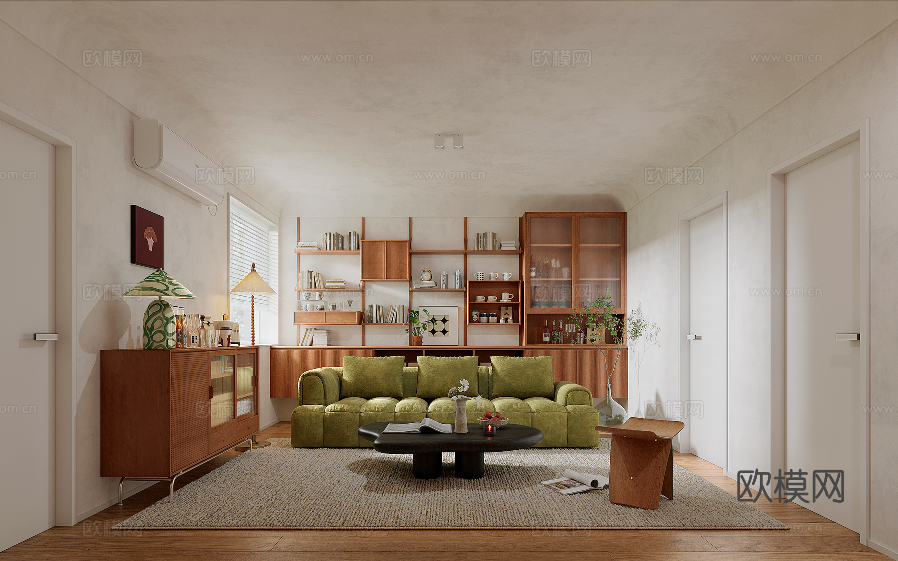 中古风客餐厅3d模型下载（渲染图2）