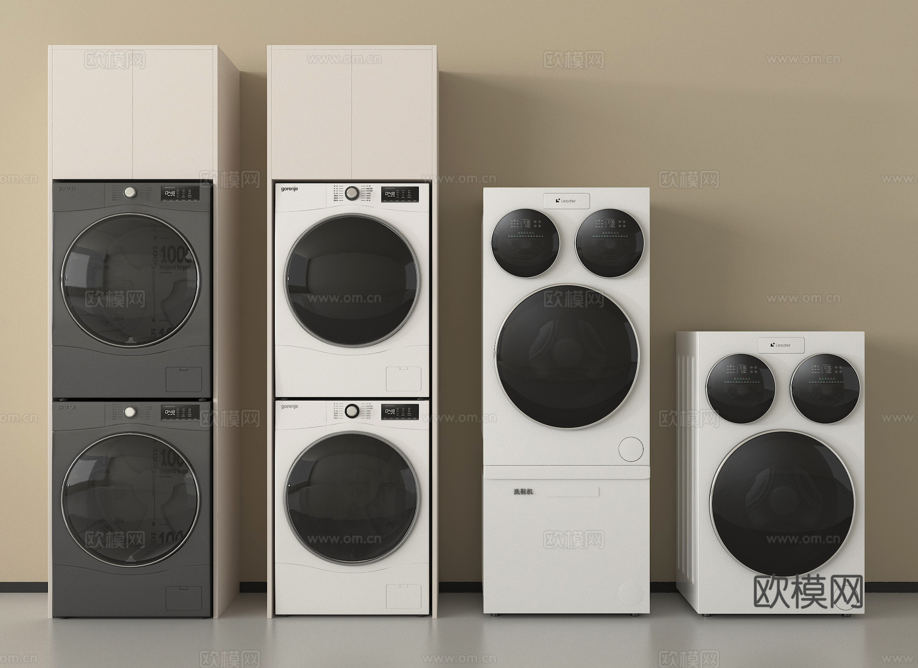 现代洗衣机 洗烘一体机3d模型下载