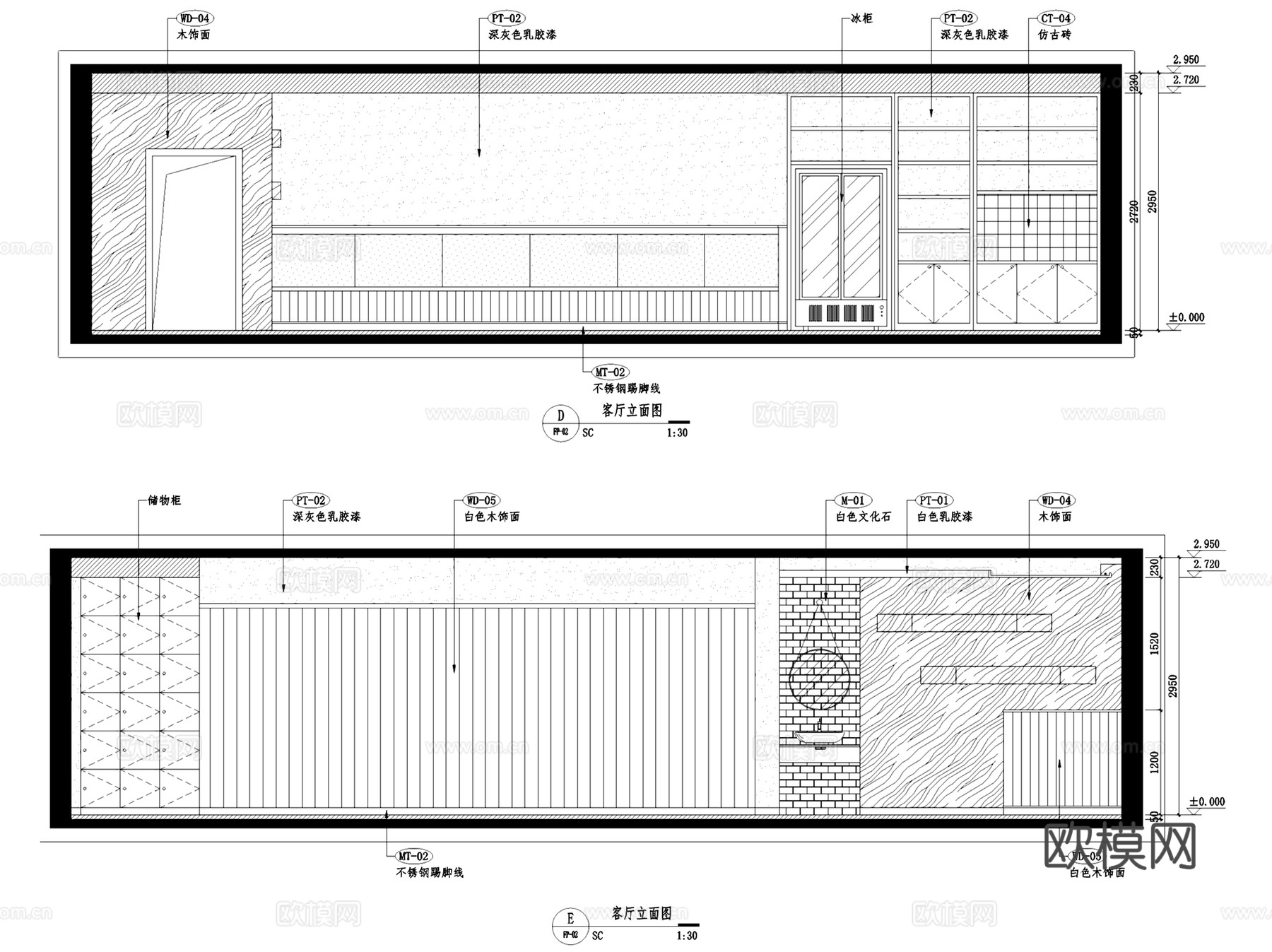 粤来记港式茶餐厅室内工装CAD施工图cad施工图