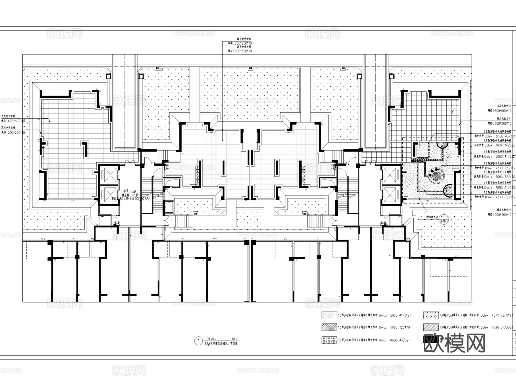 南宁荣和公园里西区景观大区CAD施工图整套cad施工图