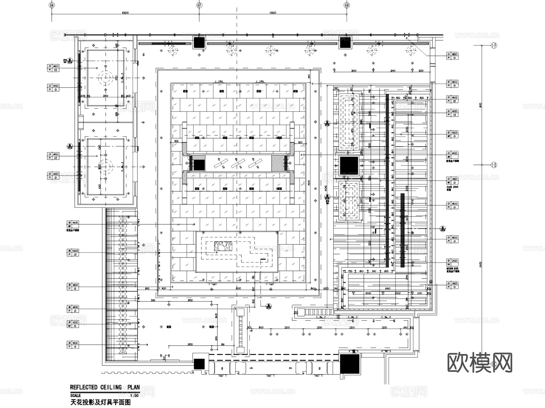 万达淮安酒店全日制餐厅室内工装CAD施工图cad施工图