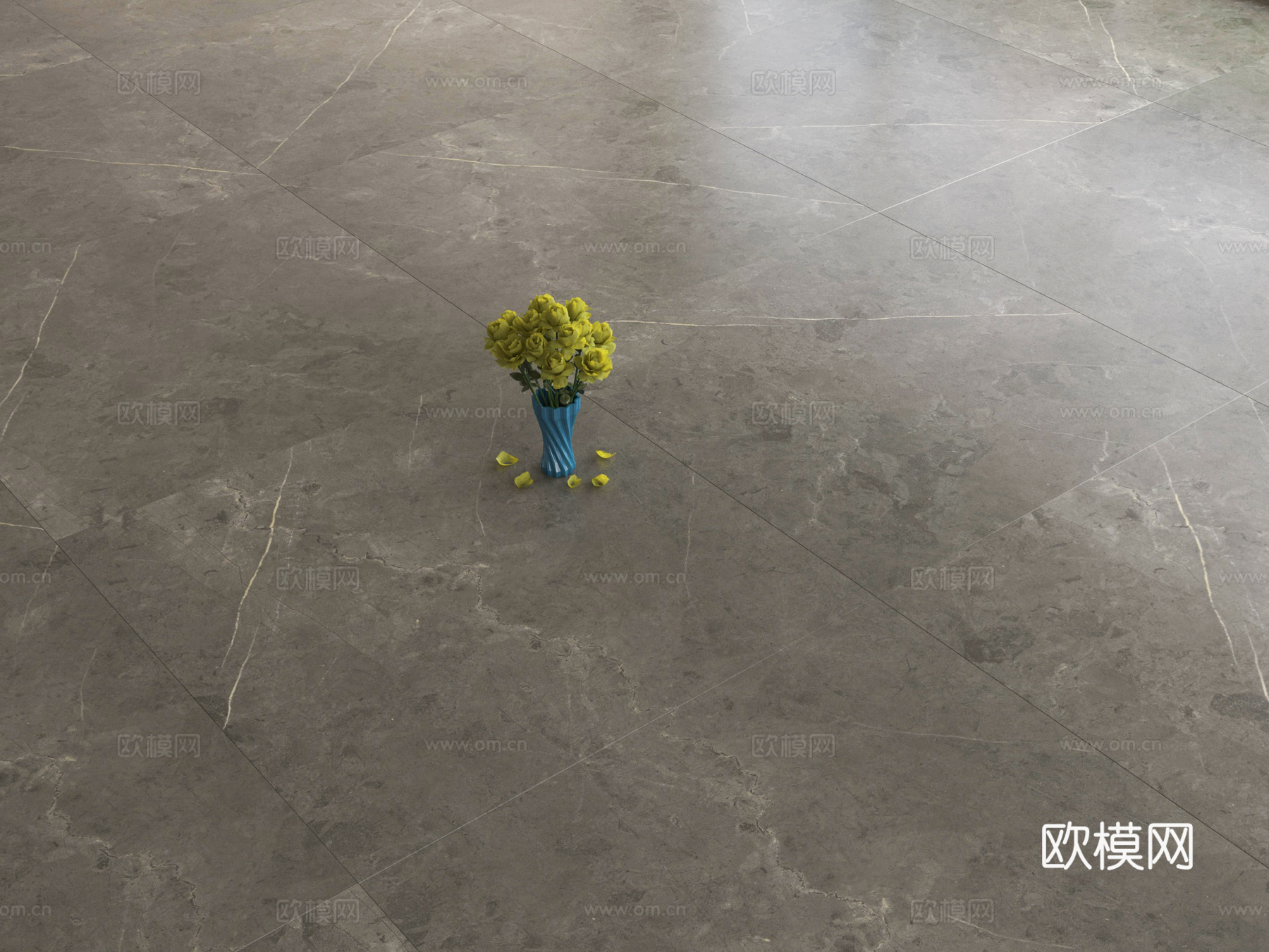 现代地砖 哑光砖 灰色地砖su模型