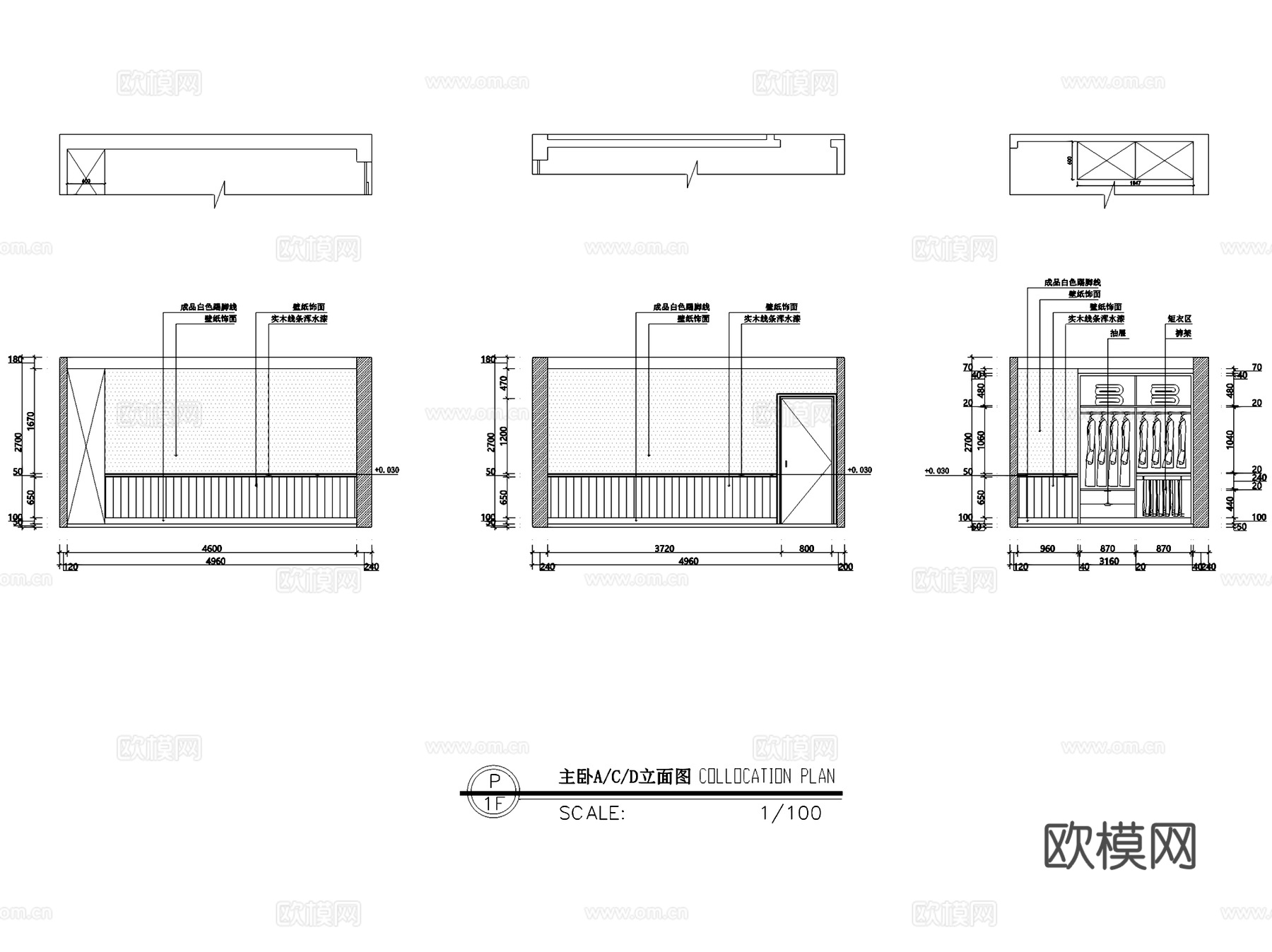 地中海风两室两厅一卫室内家装CAD施工图cad施工图