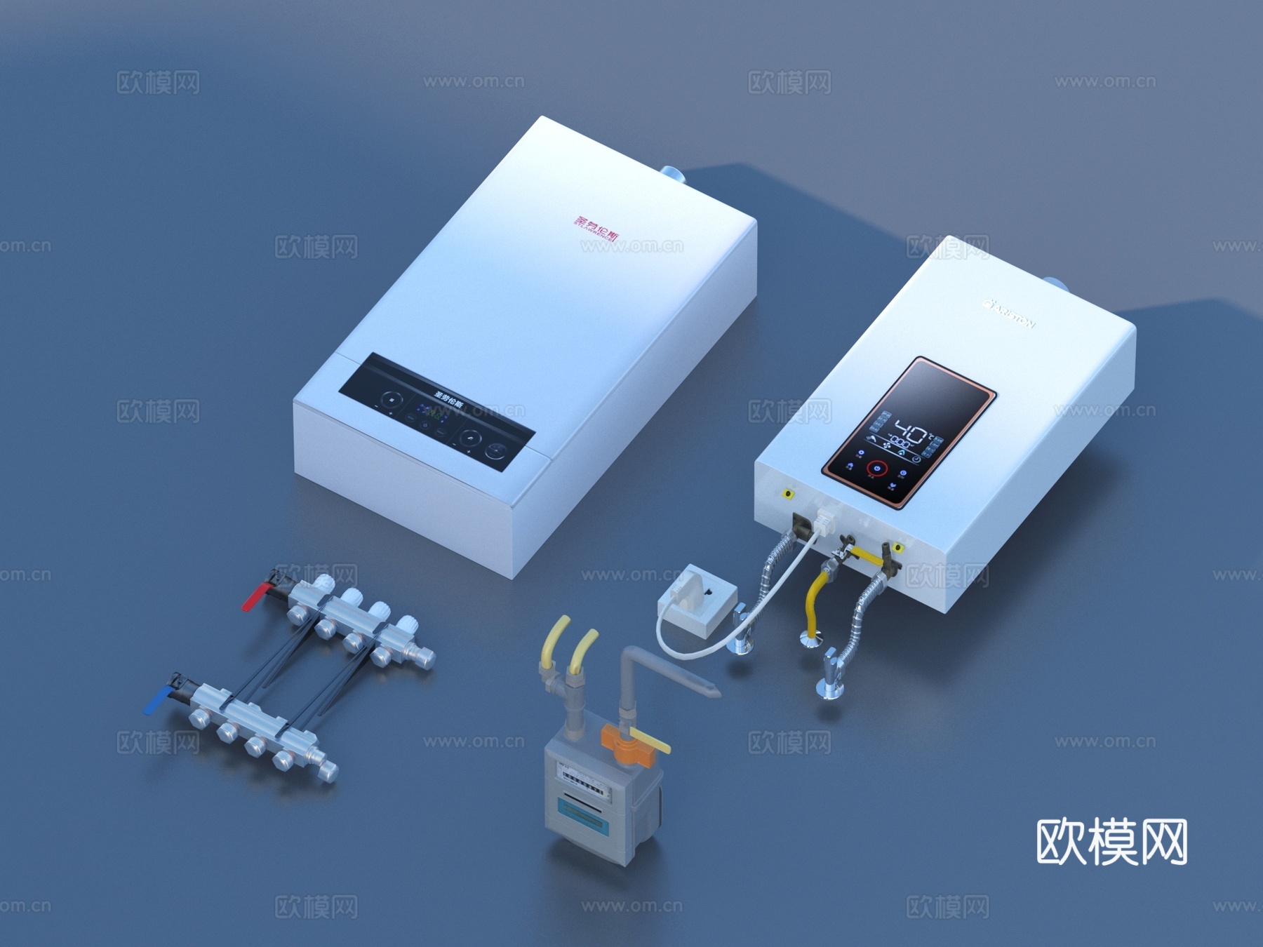 热水器 阀门 管道 水管3d模型下载