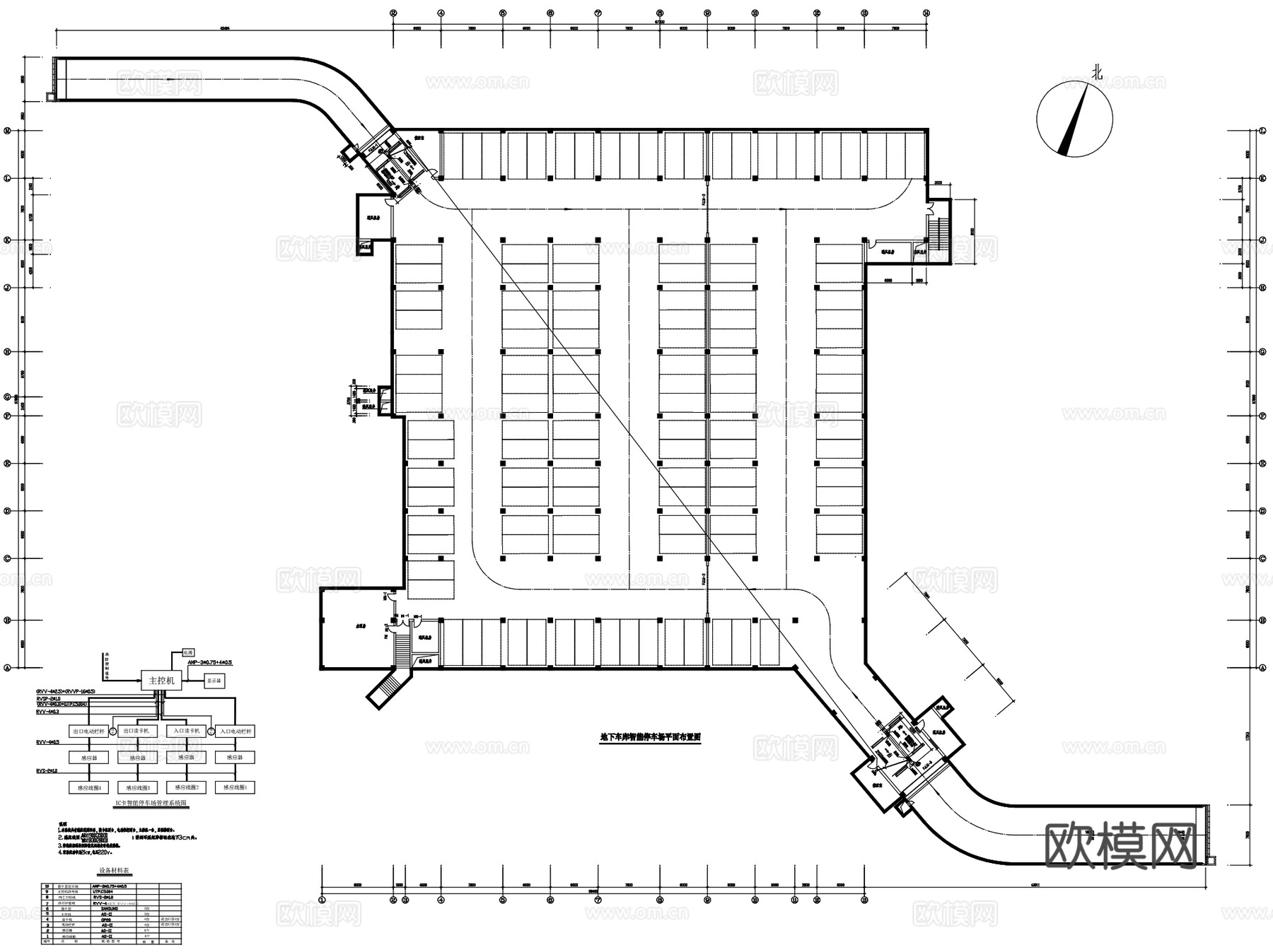 停车场地下车库停车楼建筑CAD施工图集 20套cad施工图