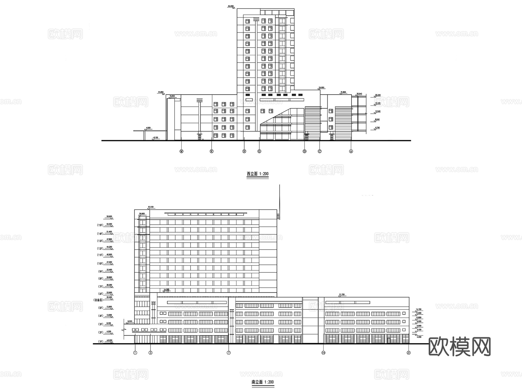北京平煤集团总医院建筑CAD施工图全套cad施工图