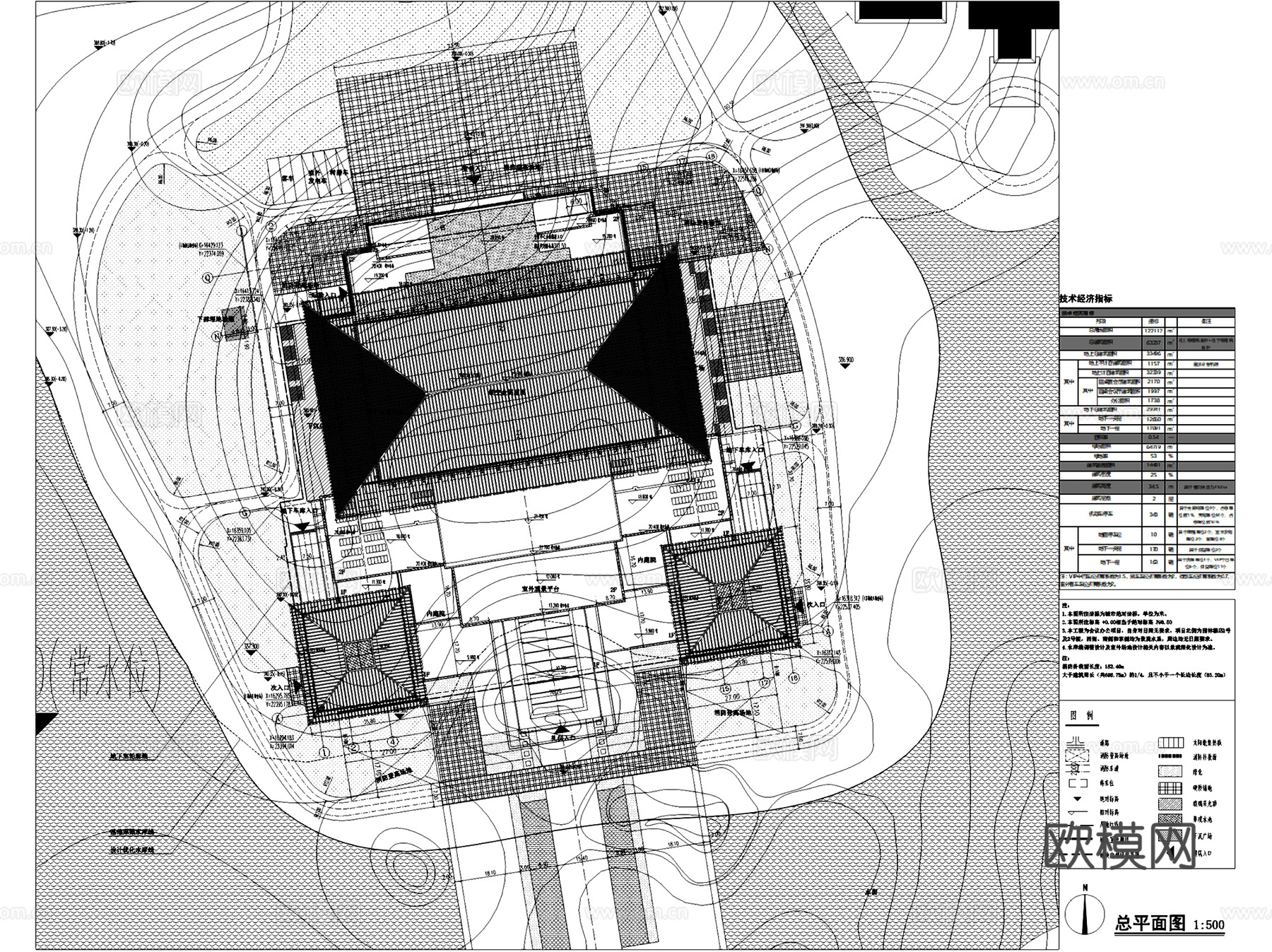 西安丝路国际园林酒店会议中心建筑CAD施工图整套cad施工图
