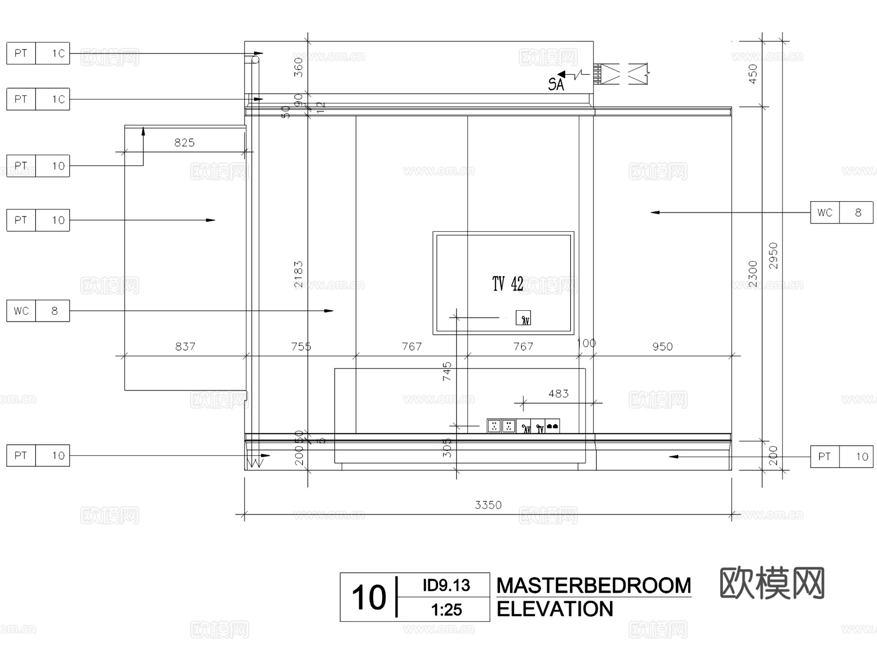 大冲住宅发展二期两室两厅两卫室内家装CAD施工图cad施工图