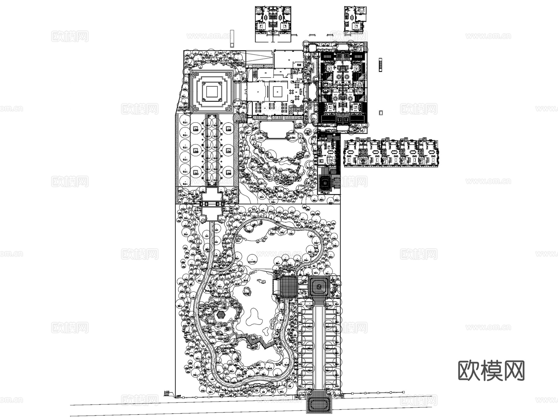 北京泰禾丽春湖别墅展示区景观CAD施工图全套cad施工图