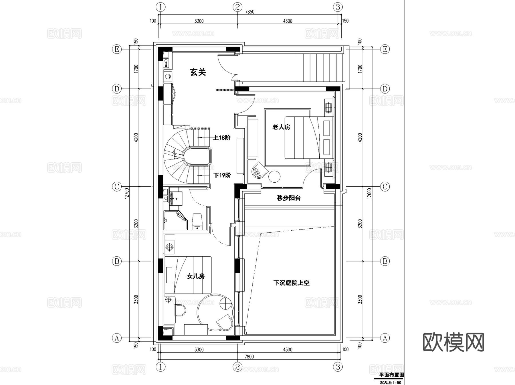 北京亿城燕西书院华府中式四层合院别墅室内家装CAD施工图整套cad施工图