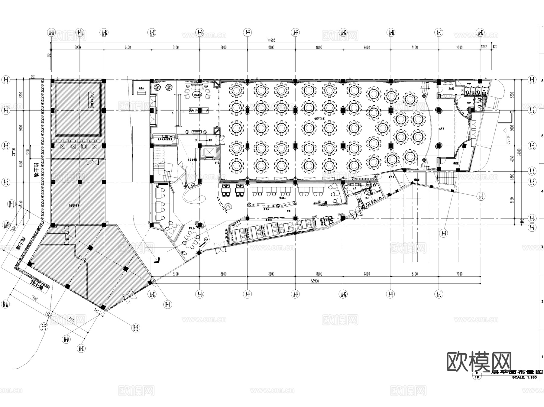 无锡三层一品江南·隆餐厅室内工装CAD施工图整套cad施工图
